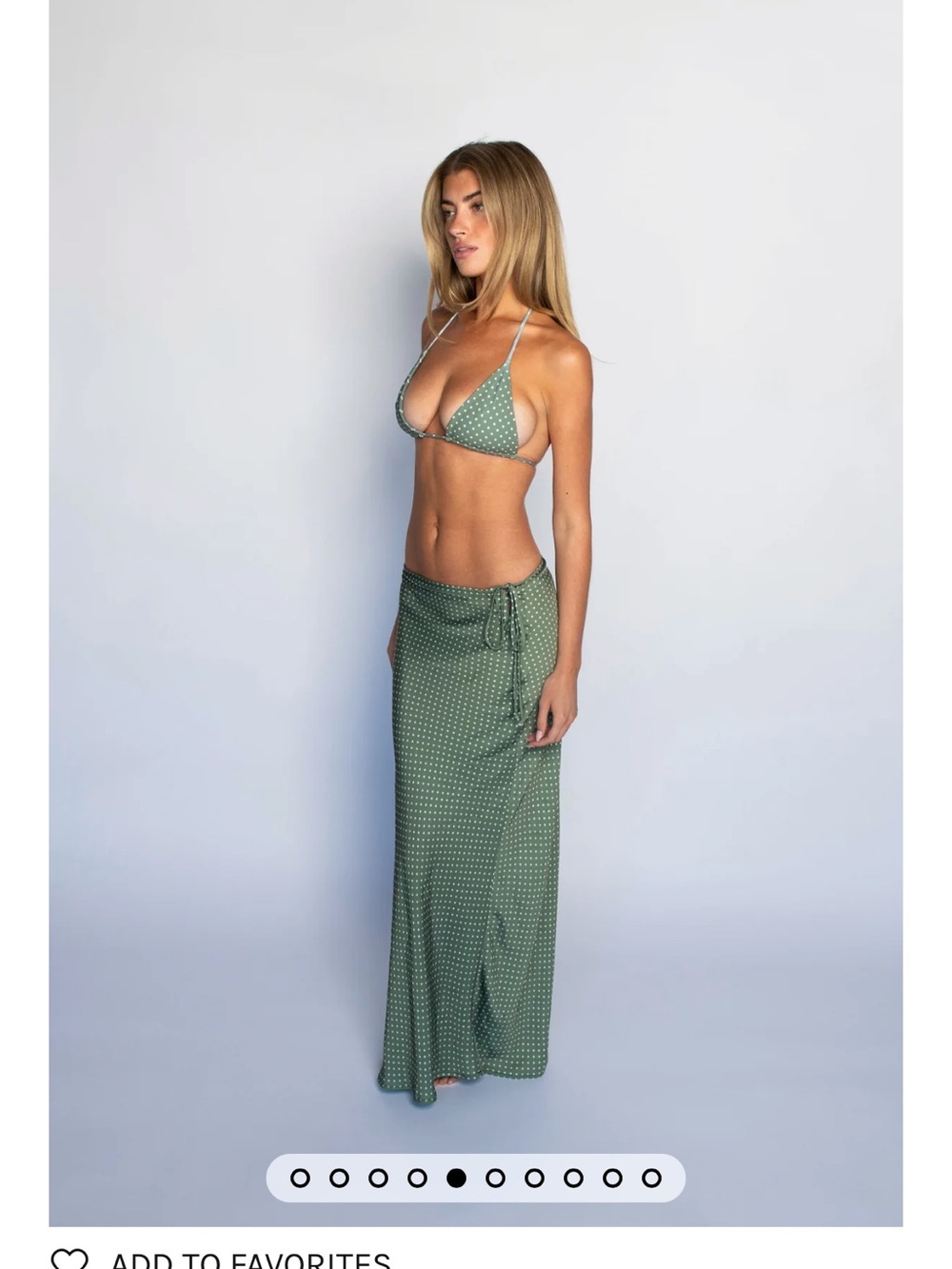 Skatie Juliette skirt NWT Meadow Olive Green Polka Dot Maxi Wrap Skirt